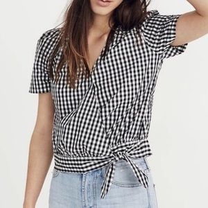 Madewell gingham wrap top